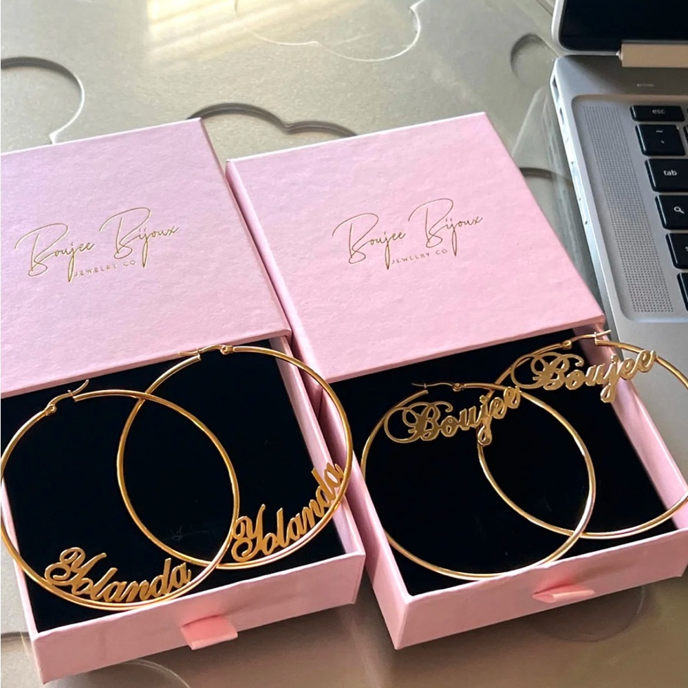 Dainty Custom Name Hoop Earrings